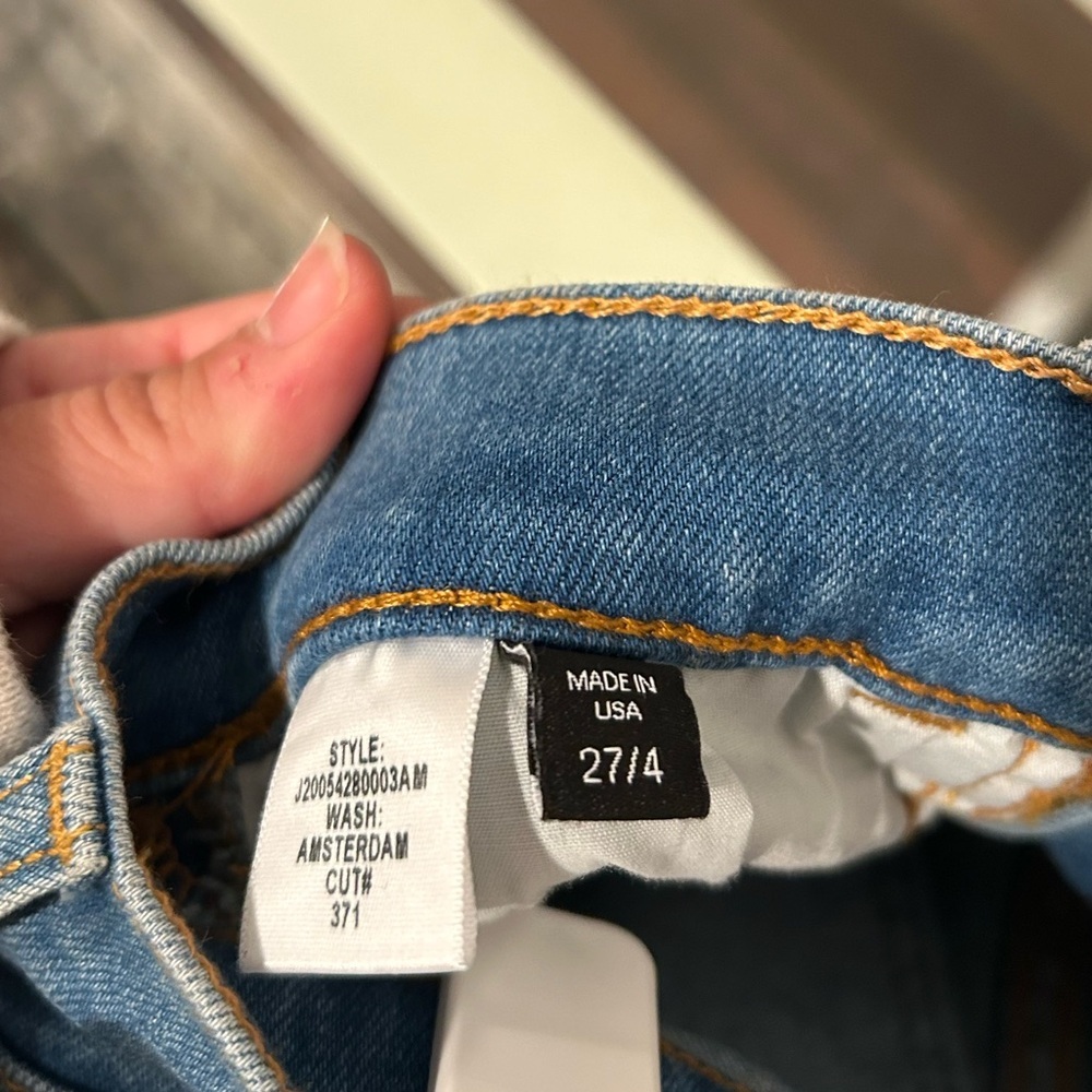 Veronica Beard Light Blue Jeans with Tan Stripes - Picture 3 of 6